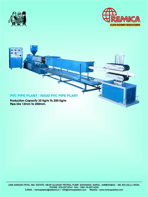 Pvc Pipe Making Plant At Best Price In Ahmedabad By Remica Plastic