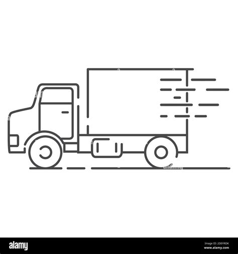 LKW Symbol für schnelle Lieferung Auto Fracht Linie Kunst Vektor