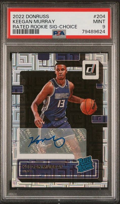 2022 Panini Donruss Choice KEEGAN MURRAY Autograf PSA 9 NBA FINN Torget