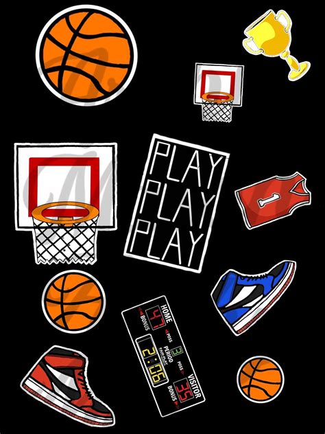 Printable Sports Balls Stickers Digital Download Png Waterslides