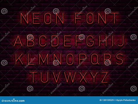 Neon Red Font Stock Vector Illustration Of Bright Sign 130159529