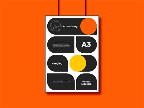 Free Psd Hanging A3 Advertising Poster Mockup Poster Mockup