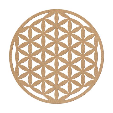 MDF Decoratie Naturel Flower Of Life Wall Art Nl