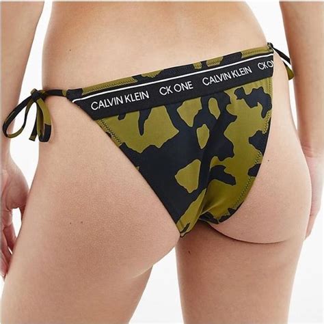 Calvin Klein Bikini String Bikini Slip Dames Groen Dessin Bol