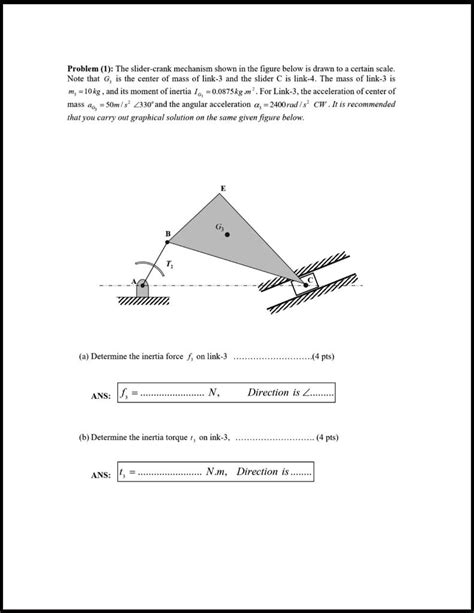 Solved The Slider Crank Mechanism Shown In The Figure Below Is Drawn