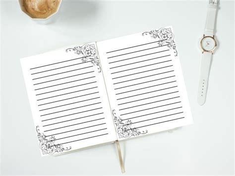 Lined Notebook Page Template | Lined notebook, Notebook, Templates