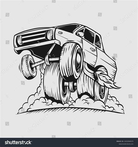 Hot Rod Monster Car Illustration Stock Vector Royalty Free Shutterstock
