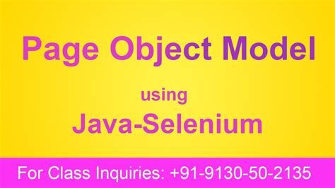 Page Object Model Using Java And Selenium YouTube