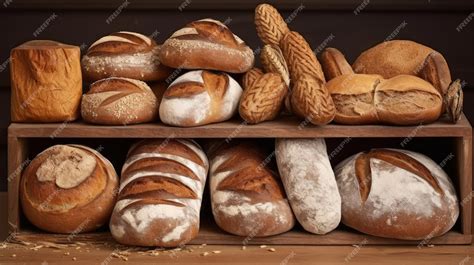 Premium AI Image | Different types of bread in the bakery Various ...