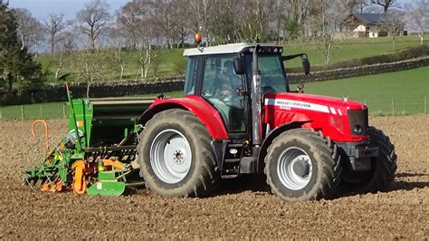 Seed Drilling Spring Barley With Massey Ferguson 6480 Amazone YouTube