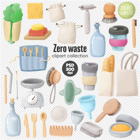 Premium Psd Zero Waste Clipart Collection