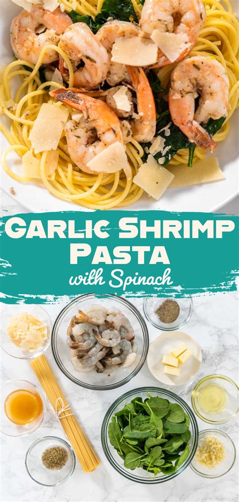 Garlic Shrimp Pasta With Spinach Arina Photography