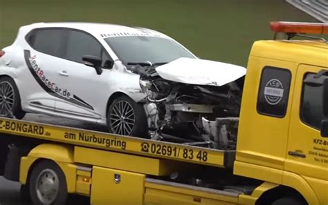 Renault Clio Rs Destroyed In Nurburgring Crash Is A Rental Car Disaster