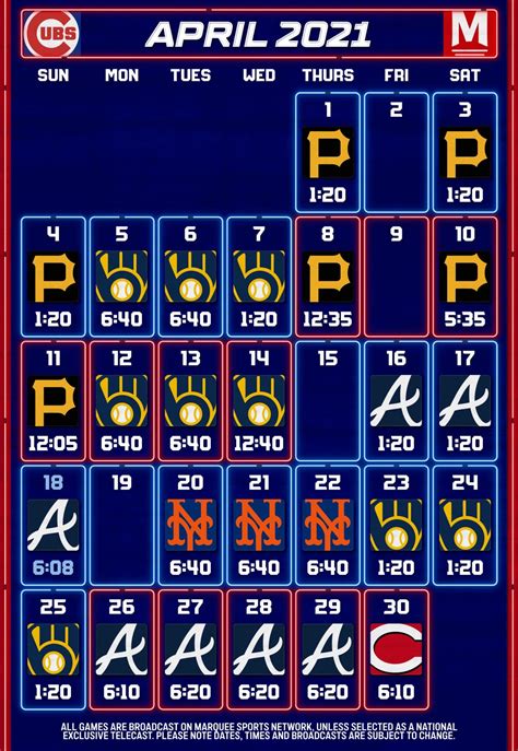 chicago cubs schedule home games
