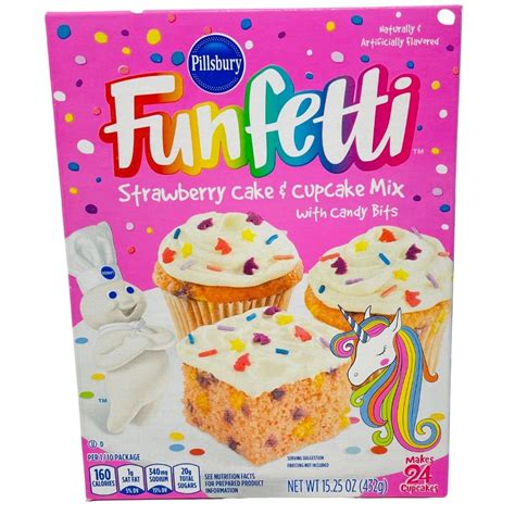 Funfetti Unicorn Strawberry Cake And Cupcake Mix 432g Candy Funhouse Candy Funhouse Ca