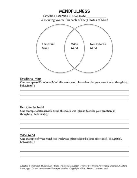 Dbt Wise Mind Worksheets