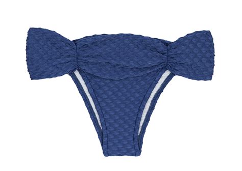 Blau Texturierte Bikinihose Mit Reliefeffekt Bottom Kiwanda Denim Bandeau Bikini Brasil Shop