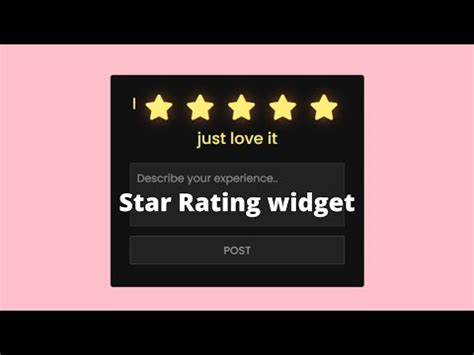 Javascript Project For Beginners In Bangla Js Star Rating Widget Youtube