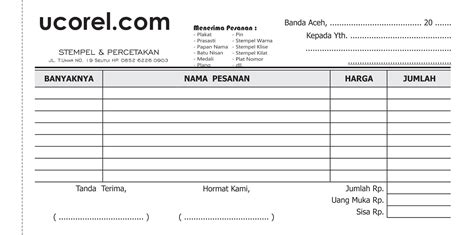 Contoh Nota Bon Kosong Format Cdr Tempatnya Download Apa Saja Yang