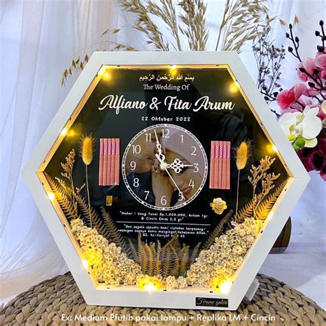 Jual Ajijam Mahar Pernikahan Rustic Mahar Nikah Bingkai Hexagonal