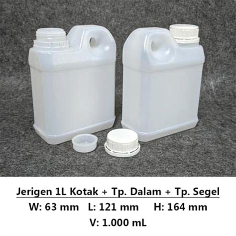 Jual Jerigen Jirigen 1 Liter Botol Dirigen Kotak Plus Tutup Segel