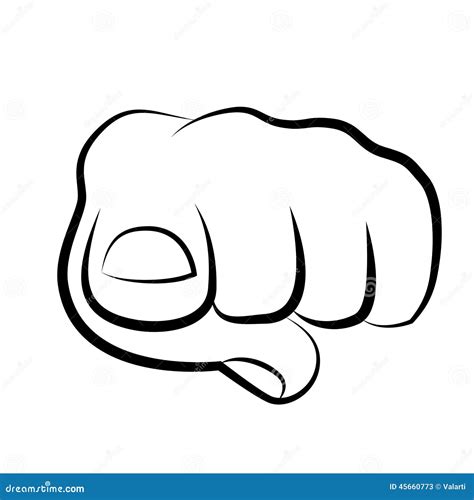 Hand Pointing Finger At Viewer From Front Stock Vector Image