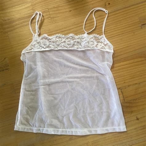 Vintage Lingerie Top With Beautiful Lace Detailing Depop