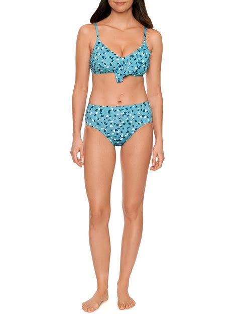 Time And Tru Womens Confetti Mid Rise Bikini Bottom Walmart