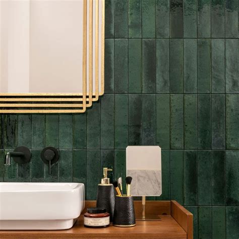 44 Beautiful Bathroom Tile Ideas To Inspire A Makeover Green Tile