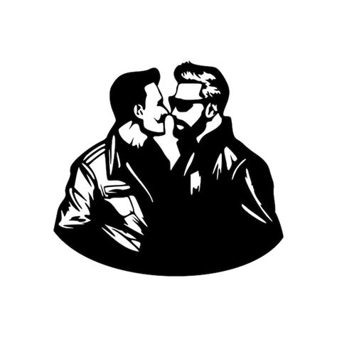 Pareja Gay Orgullo Lgbt Contornos Negros Ilustraci N Vectorial Aislada Vector Premium