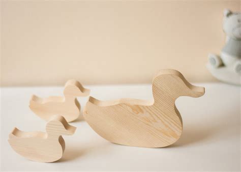 Set of Three Wooden Duck Ornaments - Etsy