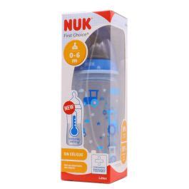 Nuk First Choice Biberón Tetina Latex M 0 6Meses con Control de