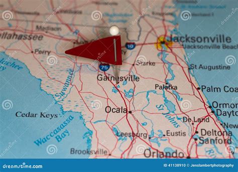 Ciudades En Una Serie Del Mapa Gainesville Fl Los Eeuu Foto De