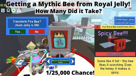 Getting A Mythic Spicy Bee From Royal Jellies Roblox Bee Swarm