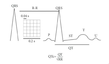 The corrected QT interval (QTc) on the electrocardiogram (adapted from ...