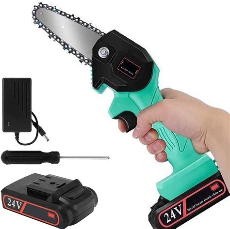 Mini Chainsaw 550W Mini Chainsaw 4 Inch Rechargeable Batteries Cordless