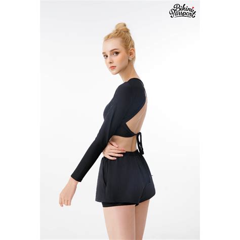 Quần bơi Nữ BIKINI PASSPORT kiểu ngắn hai lớp màu Đen BS BL Shopee Việt Nam