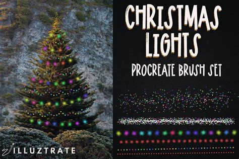 Christmas Lights Procreate Brush Set Graphic By Illuztrate Creative