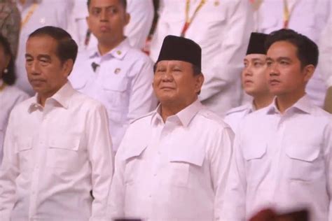 Hut Ke Partai Gerindra Prabowo Duduk Bersama Jokowi Dan Gibran