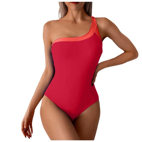 FULORRNIE Sexy One Piece Swimsuit One Shoulder Gathered Backless