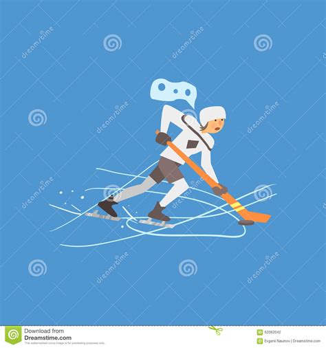 Hockey Spieler Auf Eis Vektor Illustration Vektor Abbildung