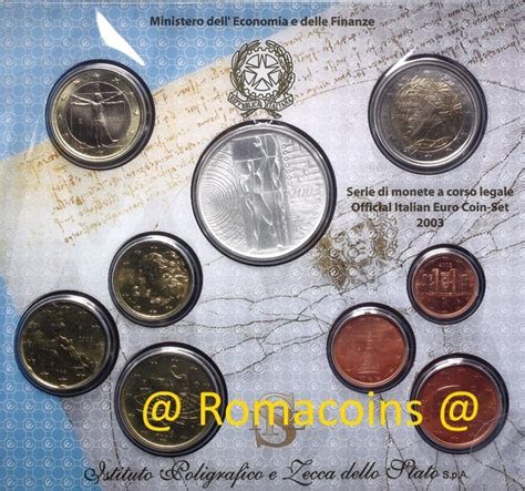 Bu Set Italy 2003 With 5 Euro Silver Coin Numismatica Romacoins