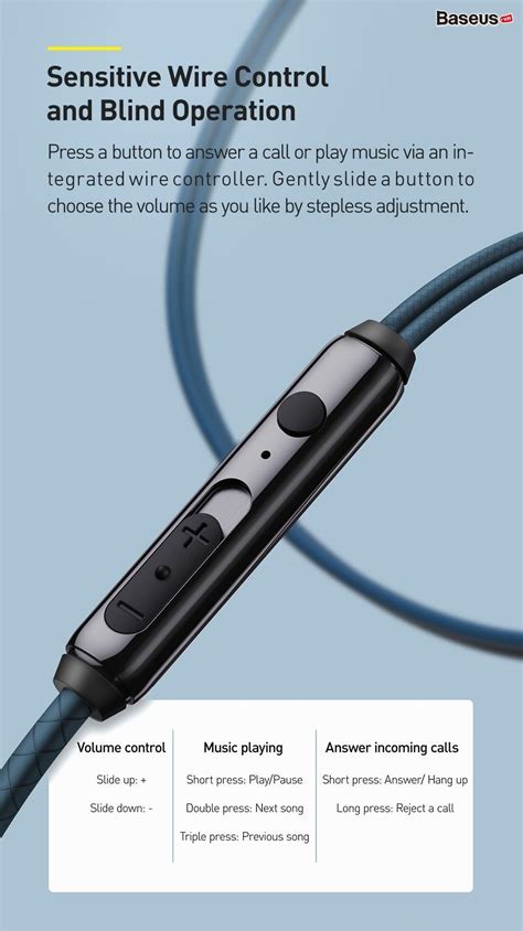 Tai nghe AUX 3.5mm Baseus Encok H19 Wired Earphone (6D surround, Deep