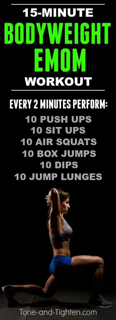 15 Minute Bodyweight Emom You Can Do At Home With No Equipment Required Click For More Details