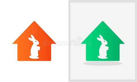 Rabbit House Logo Design Home Logo With Rabbit Concept Vector Stock