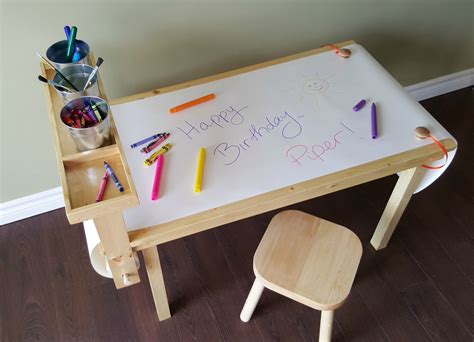 Children's Craft Table with Attached Paper Roll | Ana White