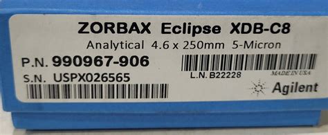 Agilent Zorbax Eclipse Xdb C Analytical X Mm Micron Hplc