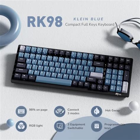 RK ROYAL KLUDGE RK98 Wireless Mechanical Keyboard Triple Mode 2 4G BT5 1 USB C 100 Keys Hot