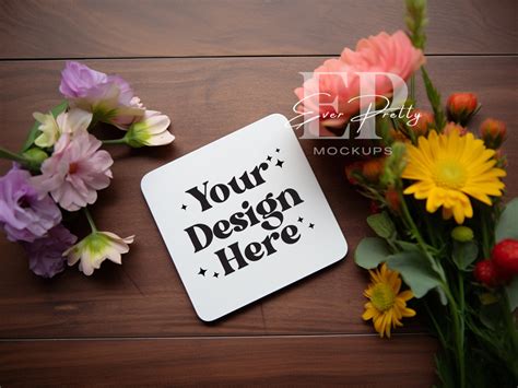 Coaster Mockup Sublimation Coaster Mockup Blank Coasters Mockup Round