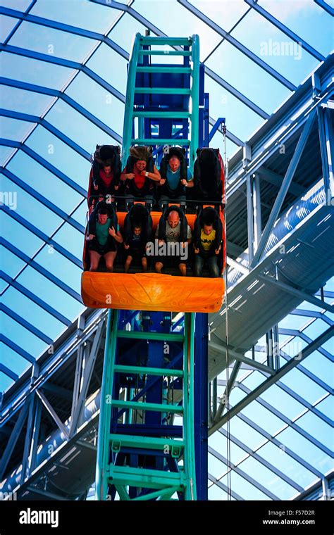 People Enjoying Themselves At The Indoor Mall Of America Amusement Park In Minneapolis Mn Stock